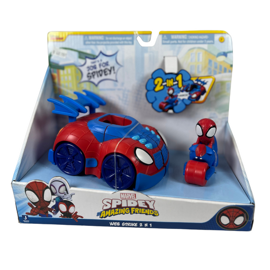 2-in-1 Web Strike Feature Vehicle with Spidey Figure and Cycle