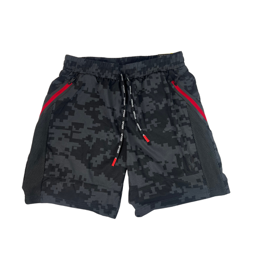 Men’s Black Pattern Stretch Athletic Shorts – Size S, Quick-Dry, 8" Inseam, New with Tags