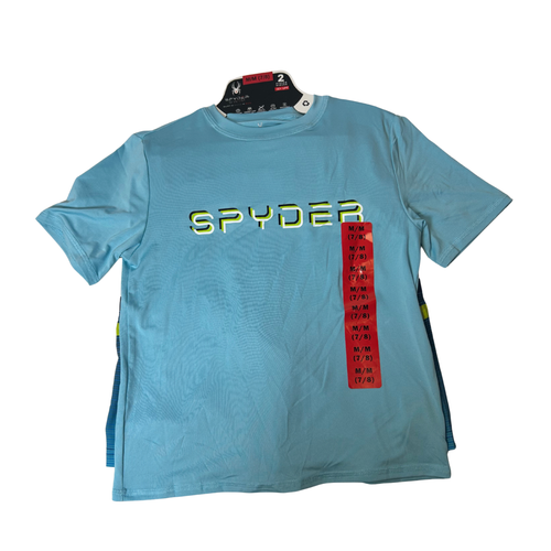 Boys’ 2-Piece Swim Set – Short Sleeve Rash Guard & Shorts – Size M (7/8)