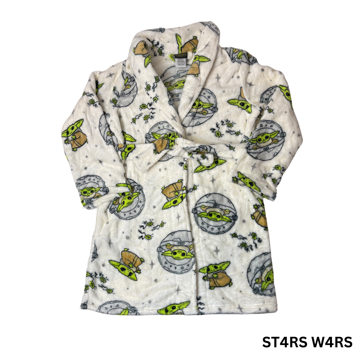 Star Wars Kids Yoda Print Robe 100% Polyester Size S (6/6X)