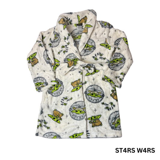 Star Wars Kids Yoda Print Robe 100% Polyester Size S (6/6X)