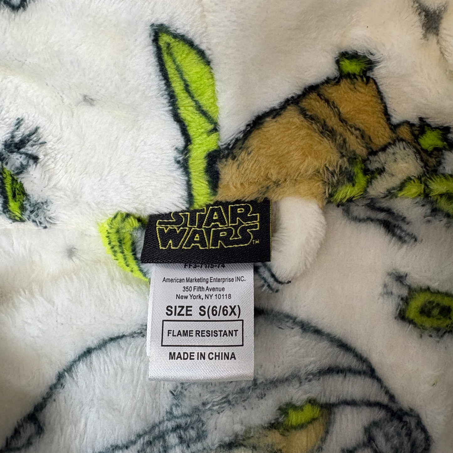 Star Wars Kids Yoda Print Robe 100% Polyester Size S (6/6X)