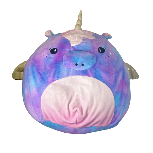 16" Starry Tie-Dye Unicorn Plush | Soft Cuddly Toy with Sparkly Details & Golden Horn