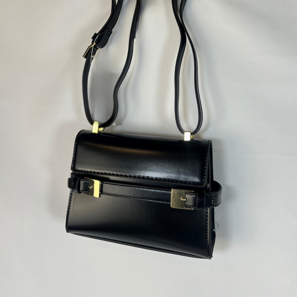 Strap-Detail Crossbody Bag | Black