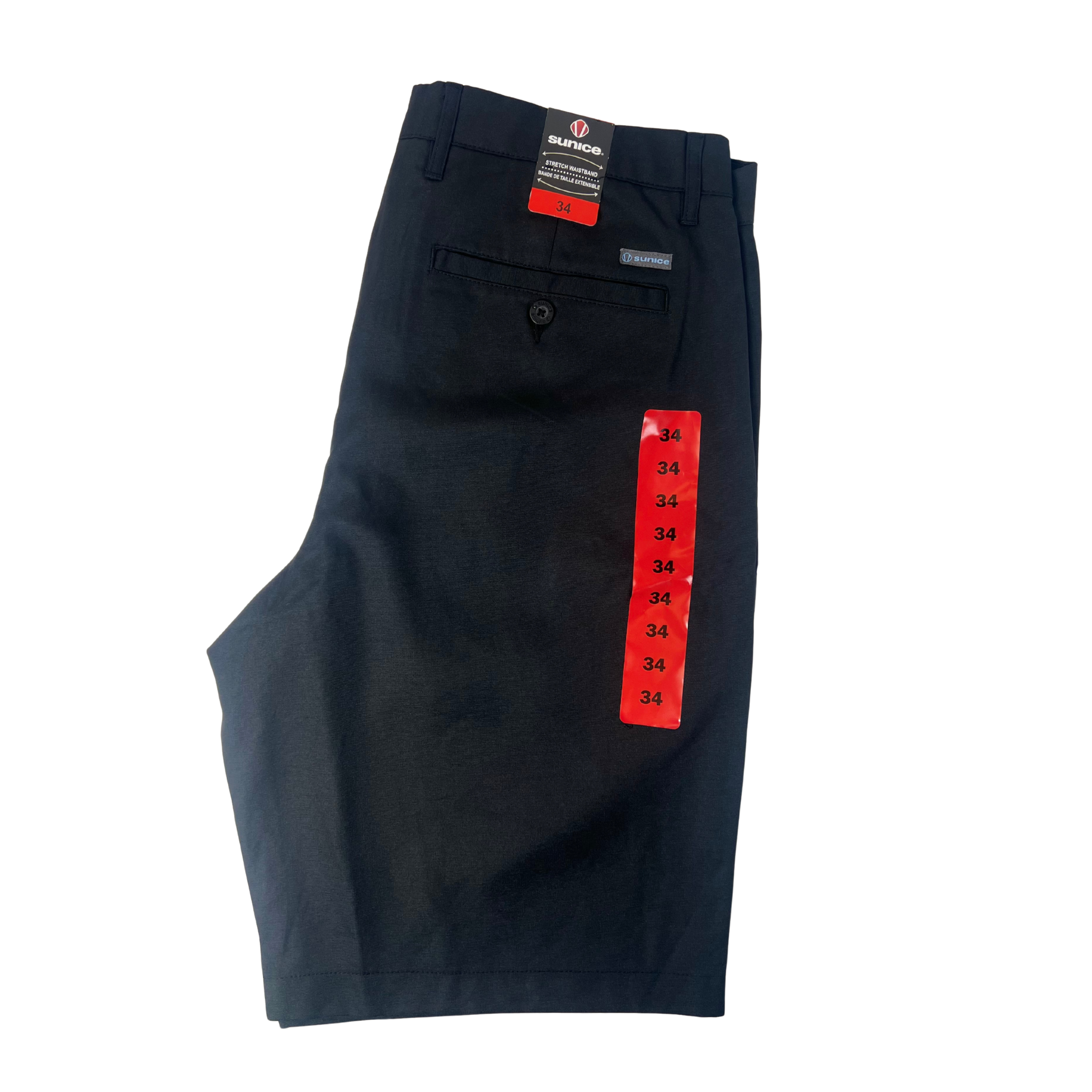 Sunice Men’s Black Golf Shorts – Size 34, Performance Stretch