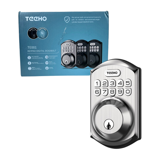 Keyless Entry Door Lock with Keypad and Handles – Smart Auto-Lock, One-Time Codes, Weather-Resistant
