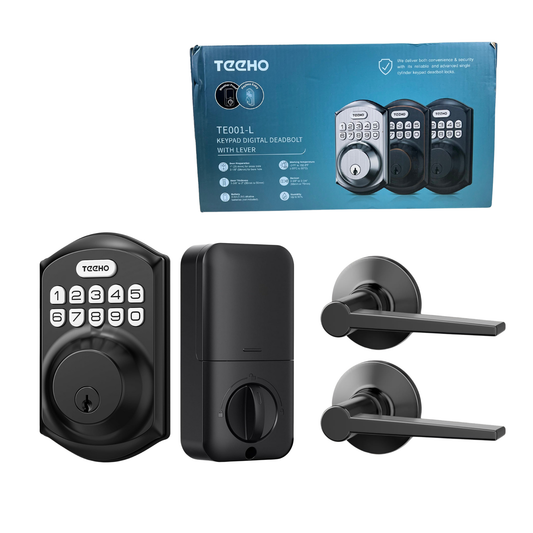 Keyless Entry Door Lock with Keypad and Handles – Smart Auto-Lock, One-Time Codes, Weather-Resistant