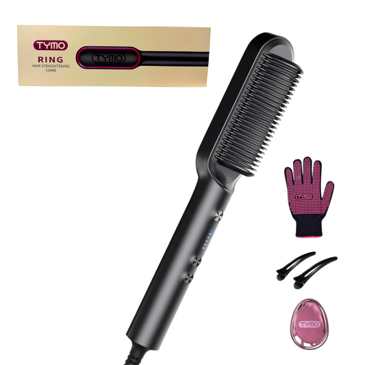 TYMO Ring Plus Ionic Hair Straightener Brush with Titanium & LED Display