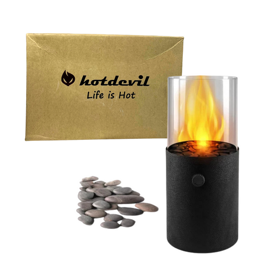 Tabletop Mini Portable Fire Pit – Indoor Outdoor Gas Fireplace with Glass