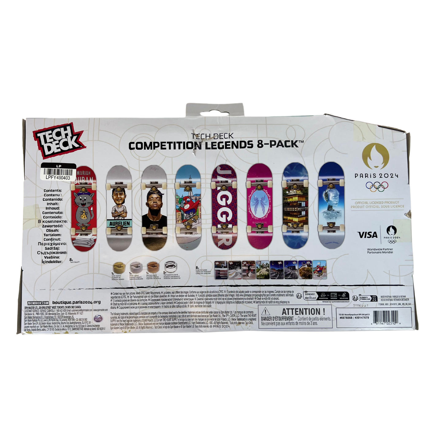 Competition Legends 8-Pack – Paris 2024 Olympic Fingerboards with Collectible Cards