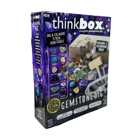 Gemstone Dig Kit for Kids – Excavation STEM Activity with 11 Hidden Gems