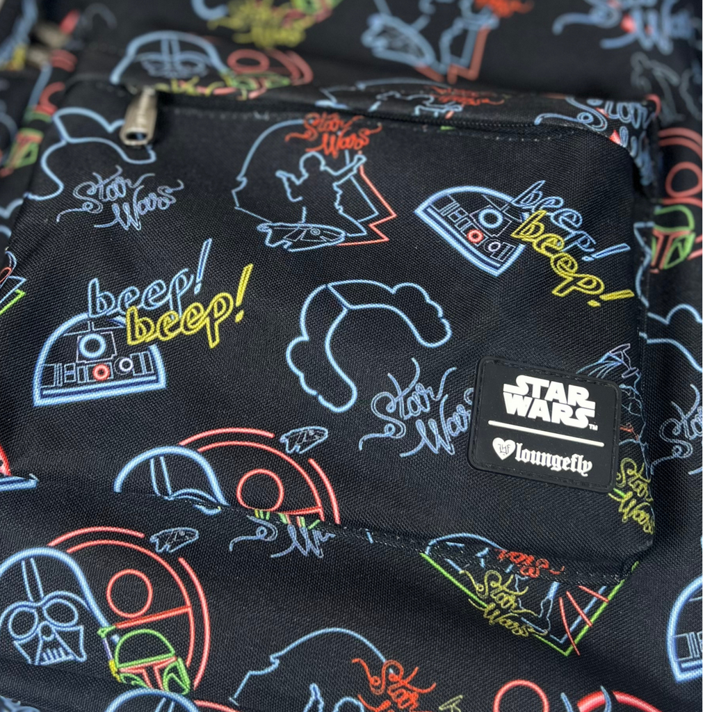 Star Wars Neon Character Backpack | Darth Vader & Princess Leia | Collectible Bag