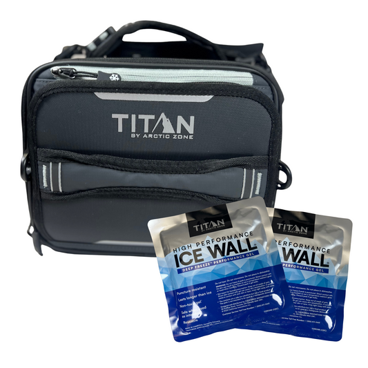 Expandable Cold-Crush Resistant Lunch Bag with Ice Packs - Black
