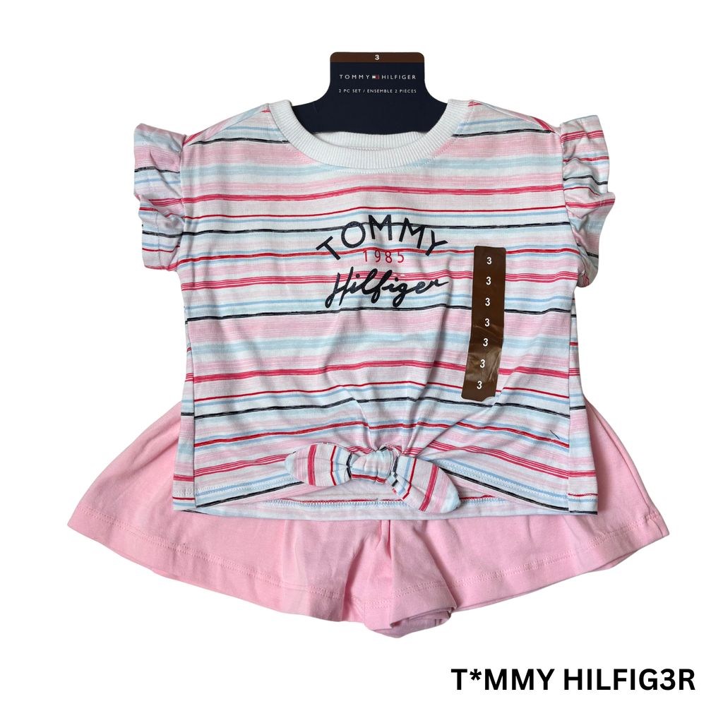 Girls’ 2-Piece Summer Set Short Sleeve Shirt & Pink Shorts Size 3T