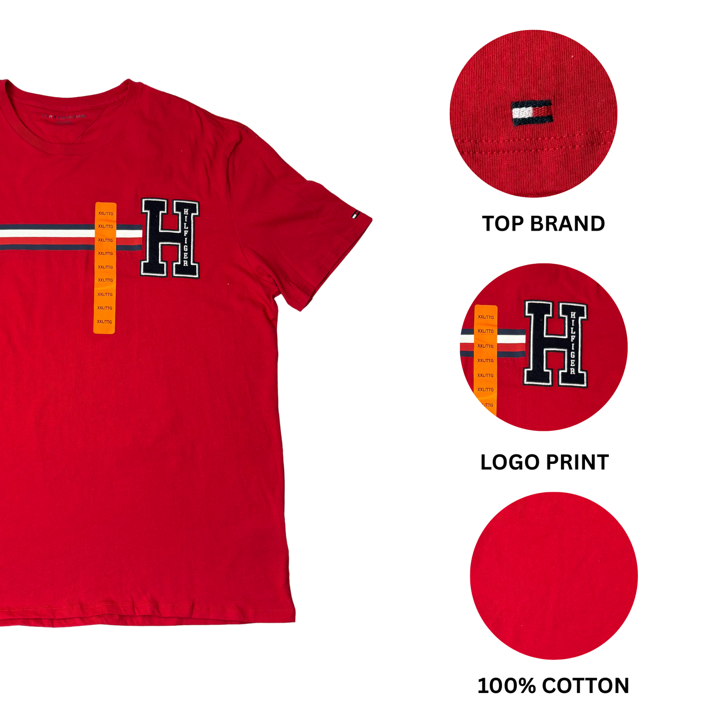 Men’s Red Short Sleeve Shirt 100% Cotton, Size XXL