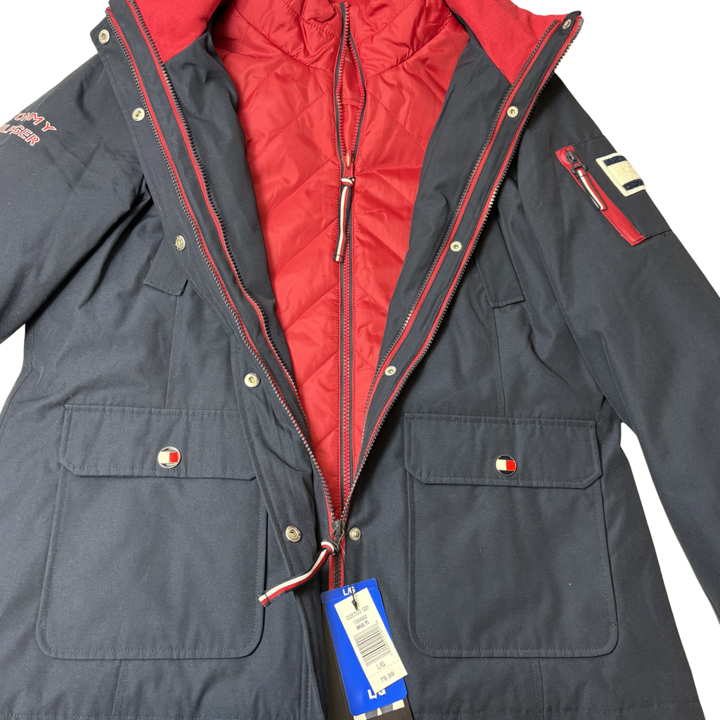 Women's Dark Blue and Red 2-in-1 Jacket - L