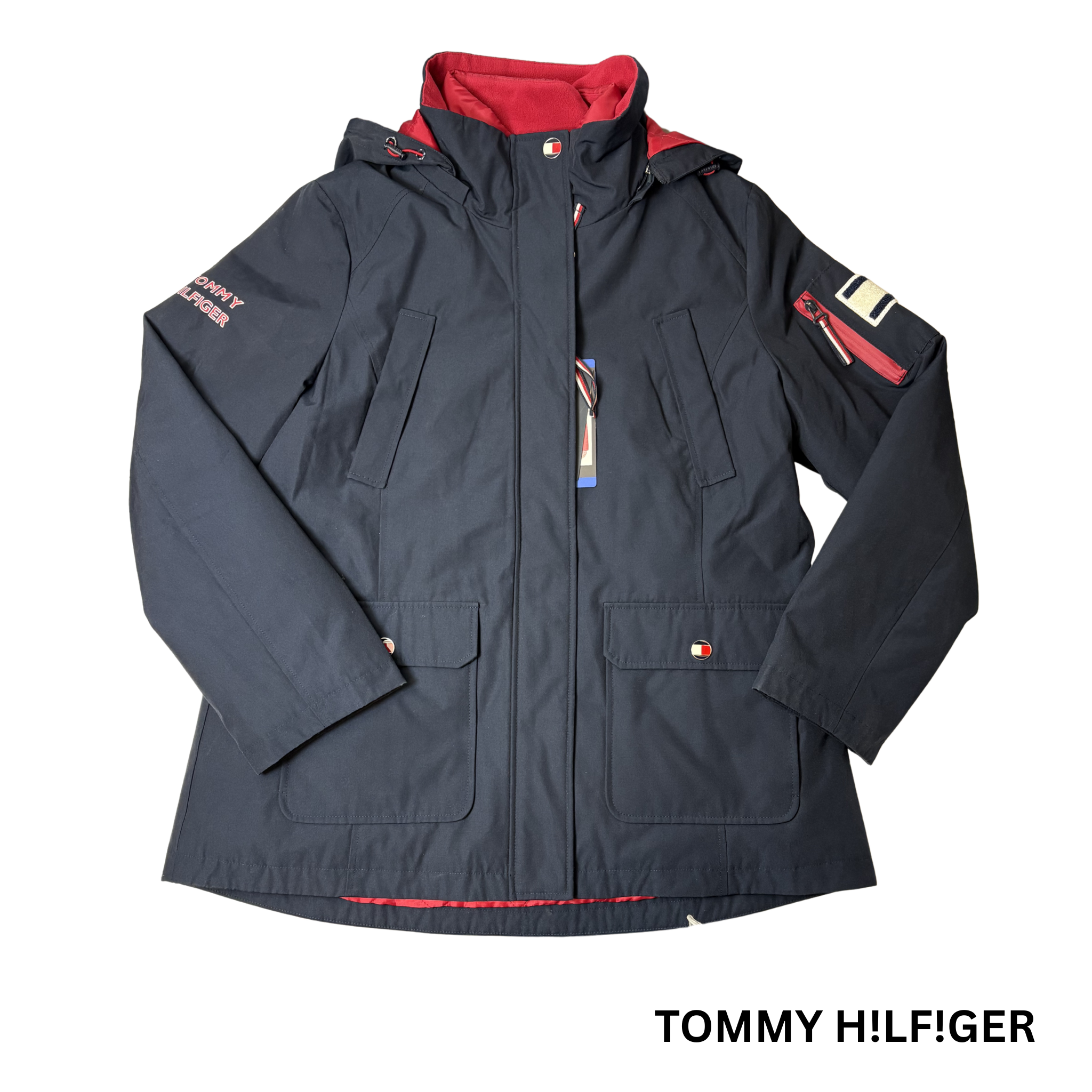 Women's Dark Blue and Red 2-in-1 Jacket - L