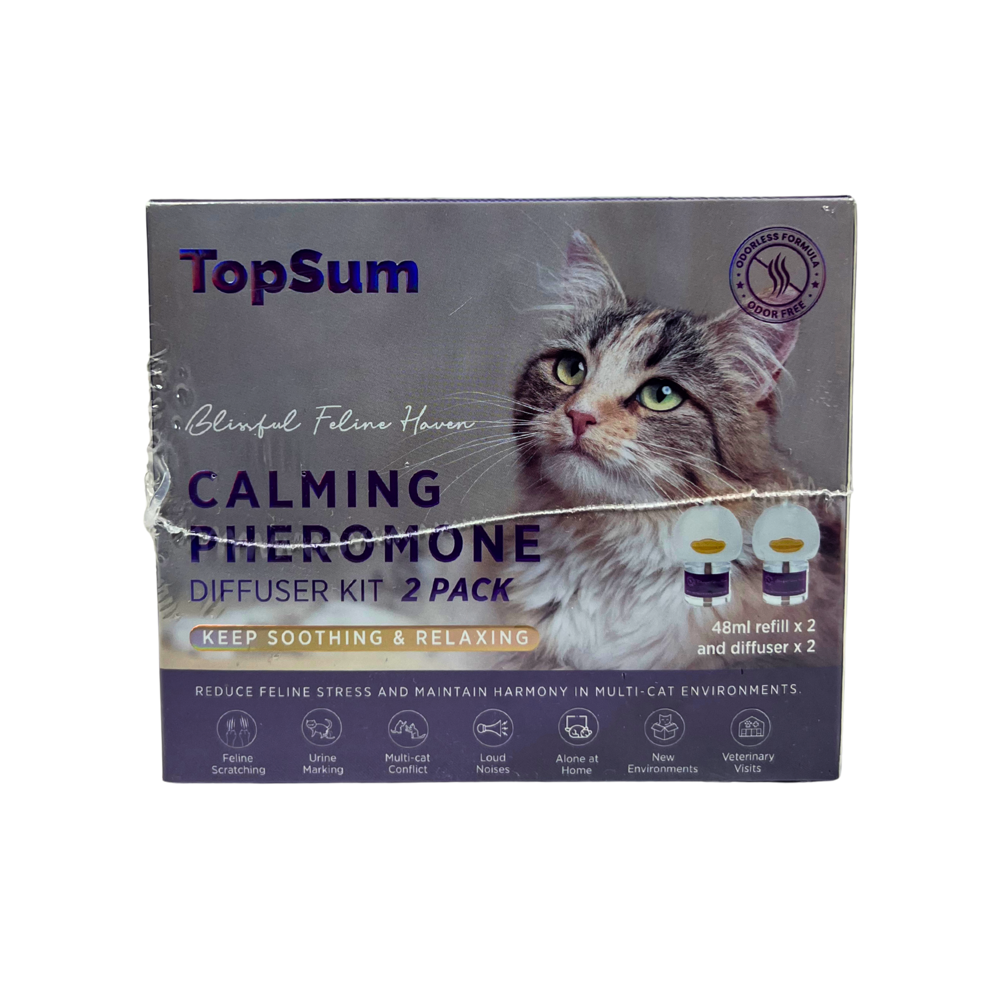 Cat Calming Pheromone Diffuser 2-Pack – Soothing Solution for Stress, Anxiety, and Unwanted Behavior