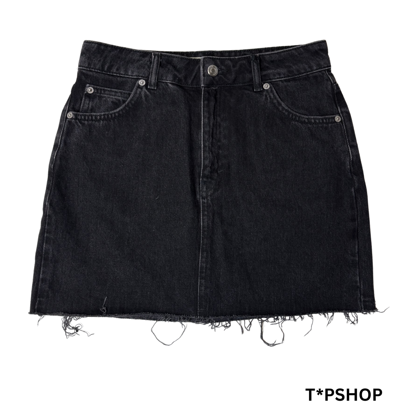 Top Shop Moto Women's Black Denim Skirt