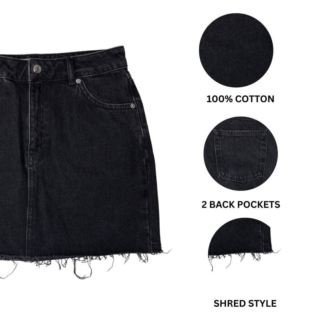 Top Shop Moto Women's Black Denim Skirt
