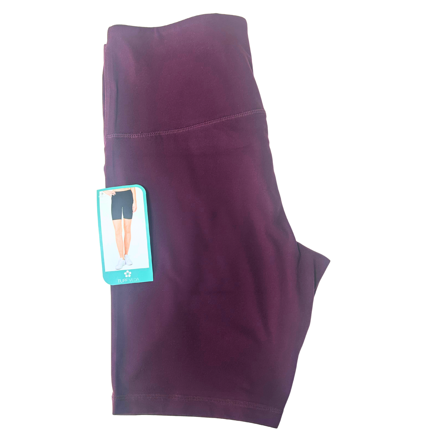 Women’s High-Rise Active Shorts – 8" Inseam with Hidden Waistband Pocket – Size M