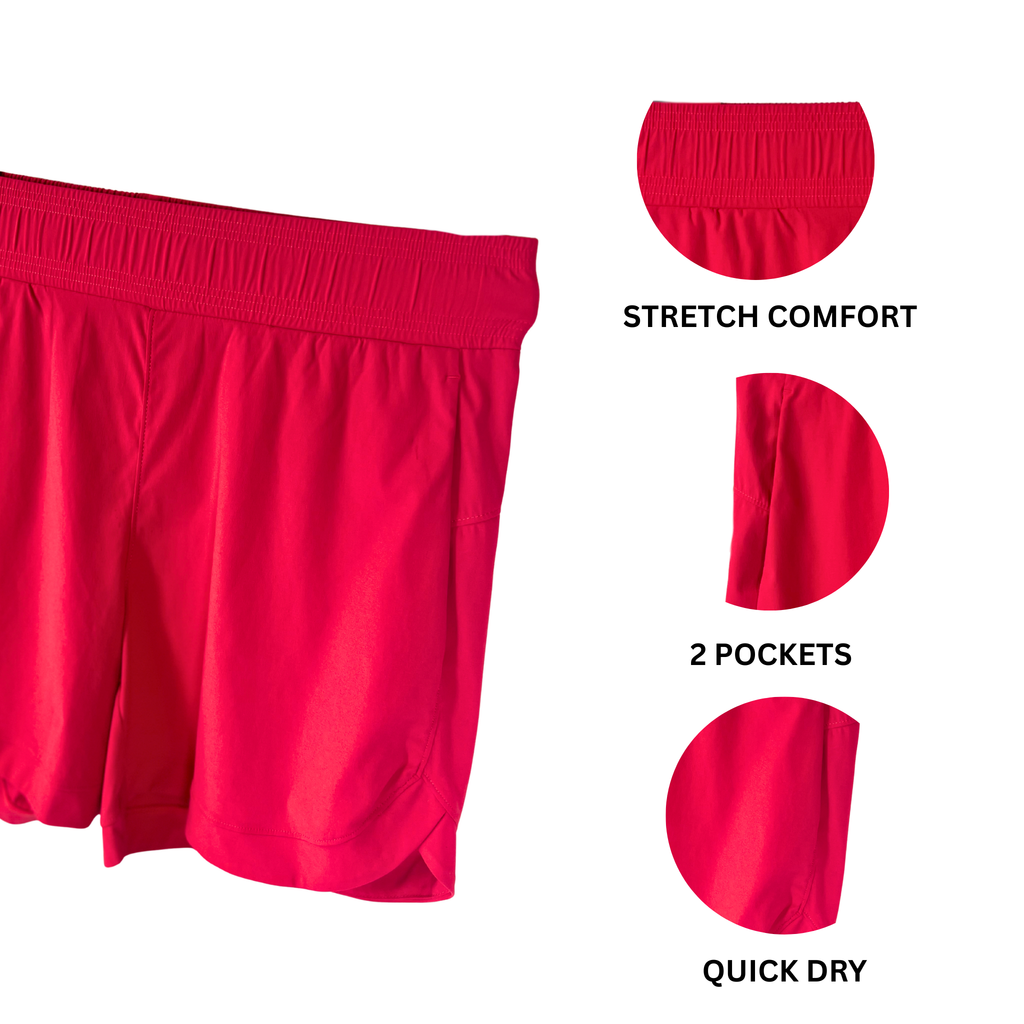 Tuff Active Pink Women's Athletic Shorts – Size M, 6" Inseam