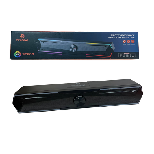 PC Speakers Soundbar with Stereo Sound, LED Lights & USB Control for Desktop or Laptop