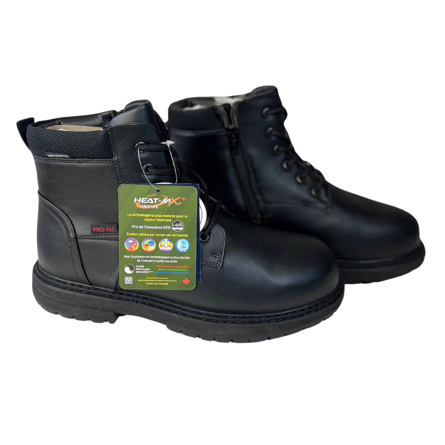 PRO-TEC Men's Side Zipper Tipper Ice Grip Boot - Black, Size 9