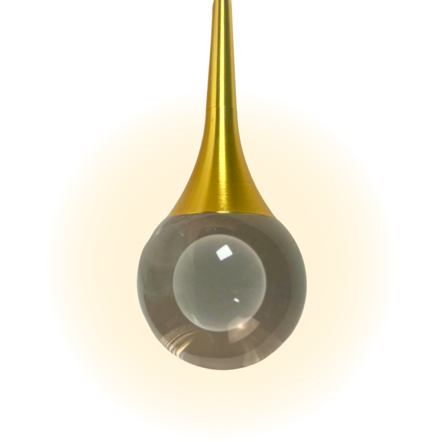 Untrammelife 1-Light Crystal Teardrop Pendant – Modern Gold Mini Globe LED Light