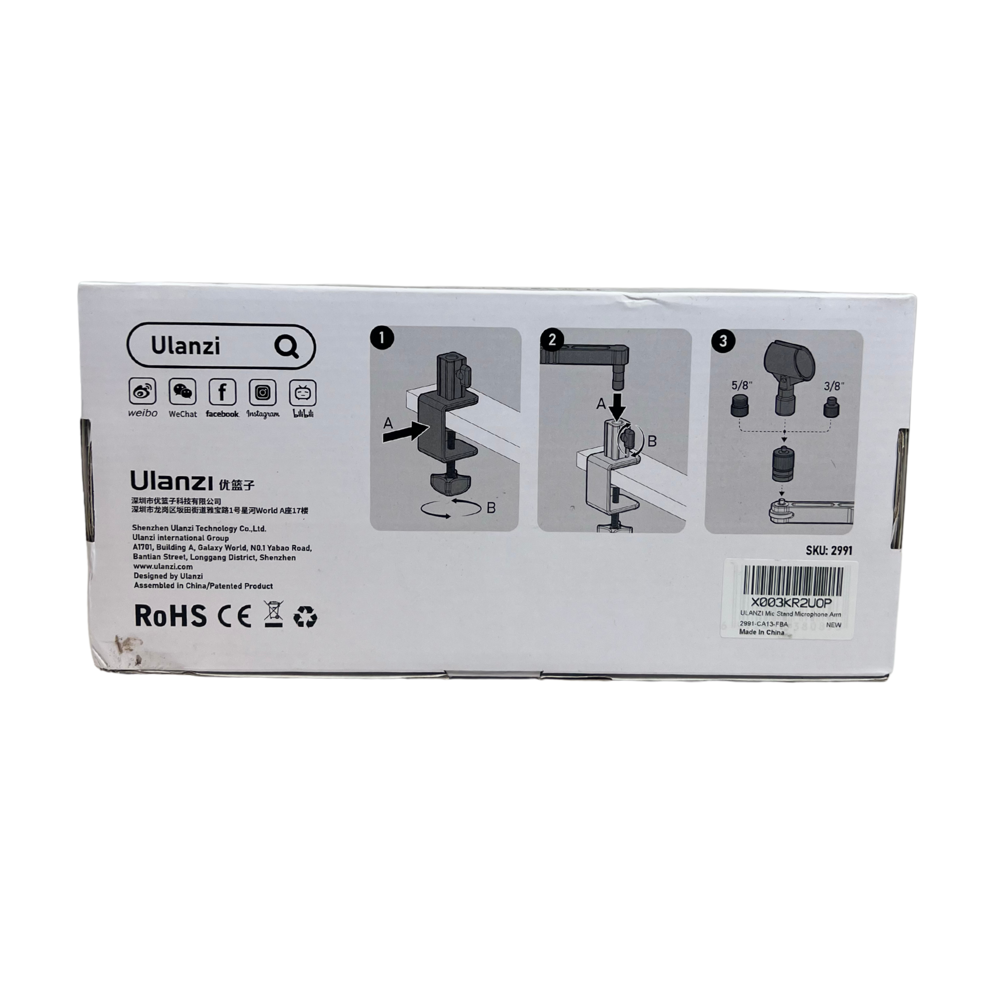 ULANZI LS26 Low Profile Mic Arm – 360° Rotatable, Aluminum Desk Mount for Podcast, Streaming, Gaming, Radio