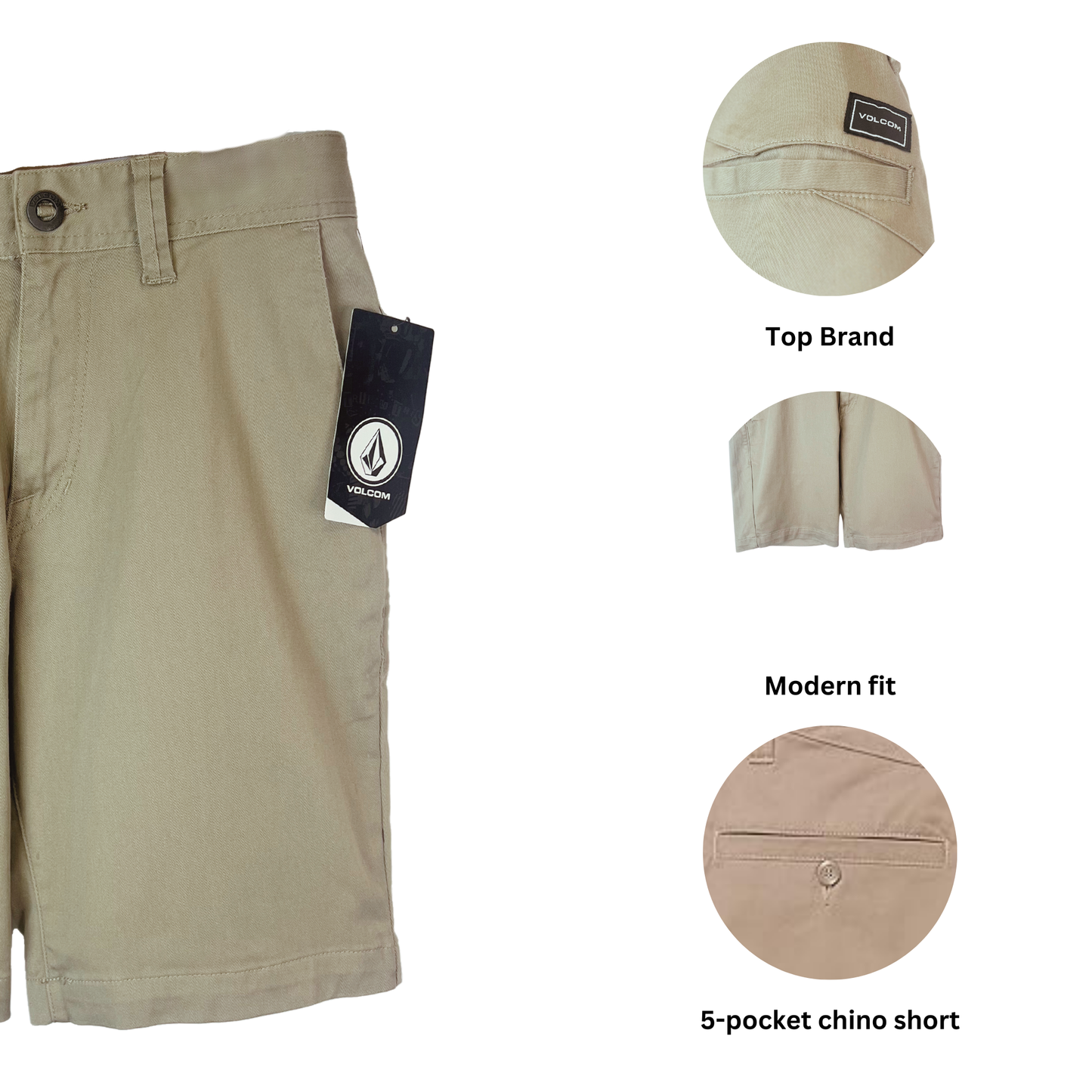 Men's Frickin Modern Stretch Chino Shorts - Khaki, Size 28