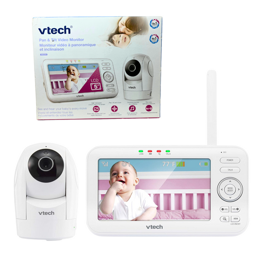 VTech Digital Video Baby Monitor | 5" LCD with Pan Tilt Camera, Night Vision, Temperature Sensor