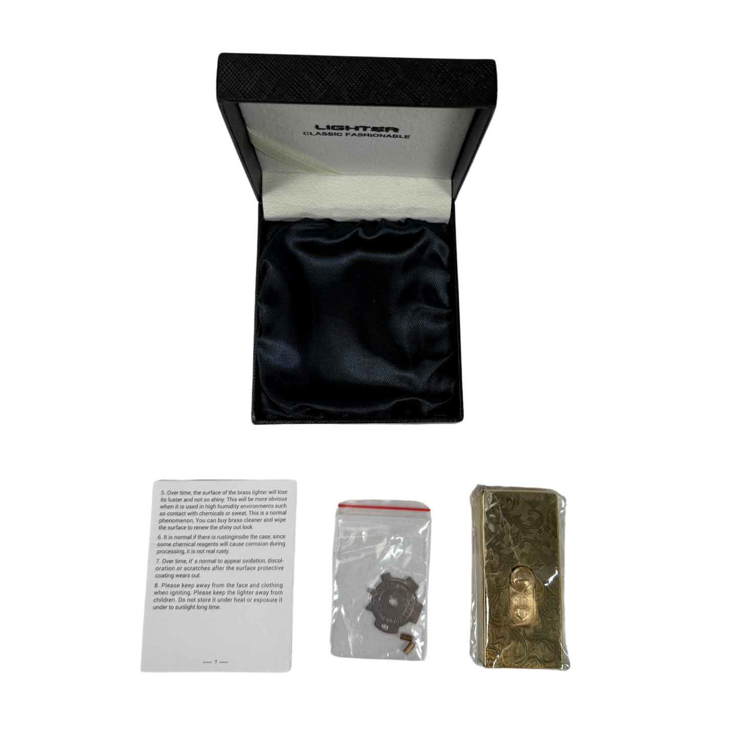 Vintage Windproof Trench Lighter – Refillable & Compact (No gas)