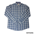 Men’s Blue Plaid Long Sleeve Button-Down Shirt – Size L