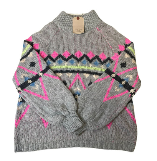 Girls Grey Multicolored Knit Sweater - (13-14)