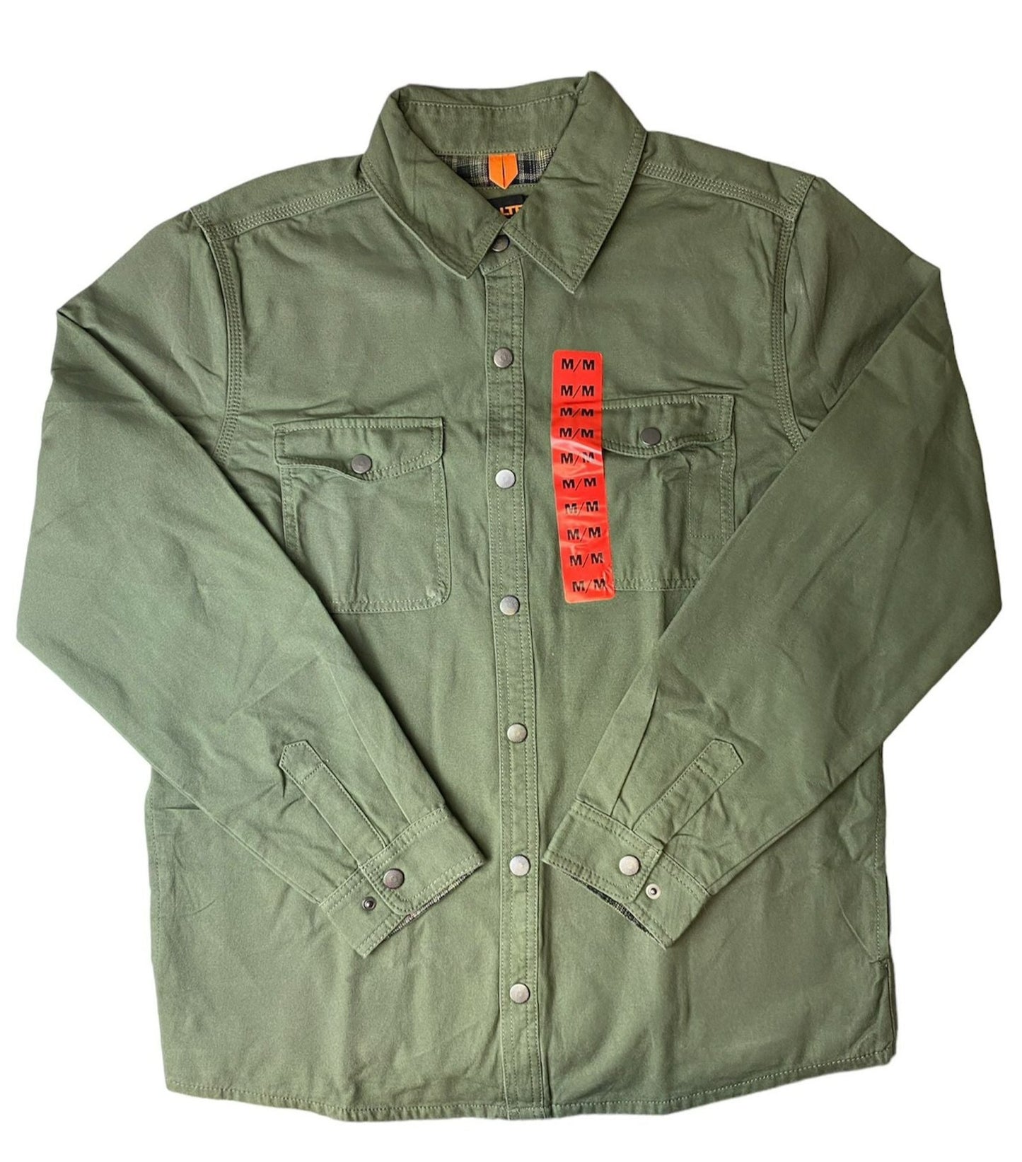 Men's Green Fleece Lined Shirt - M