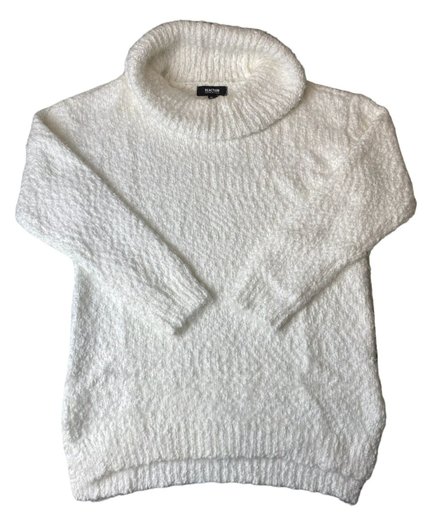 Women's White Cowl Neck Tunic - S