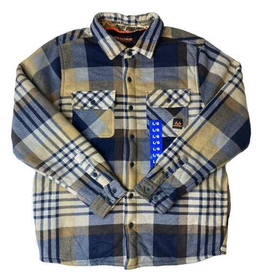 Men's Plaid Blue Sherpa Lined Sweater