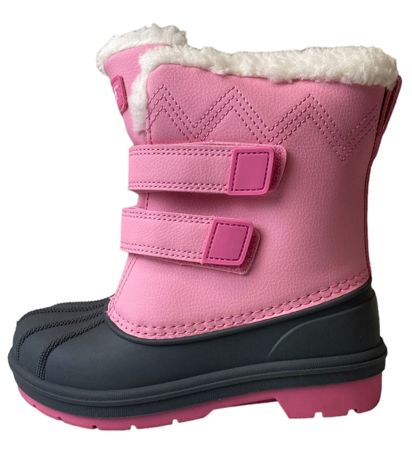 Girls Pink and Black Denver Winter Boots