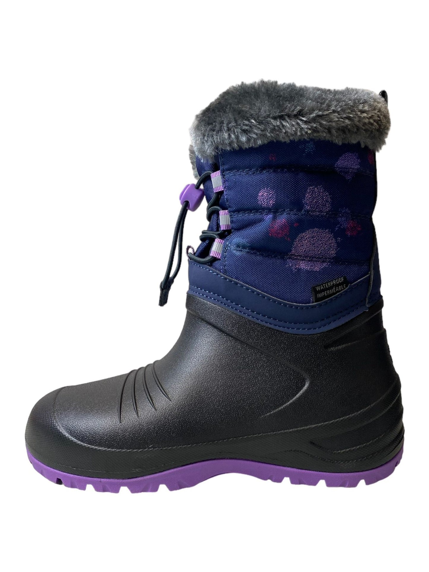 Girls Black and Purple Winter Boots - 3