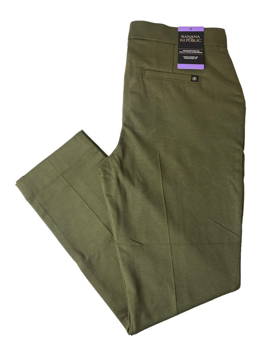 BR Pantalones de vestir verdes de pierna recta y talle medio - 4