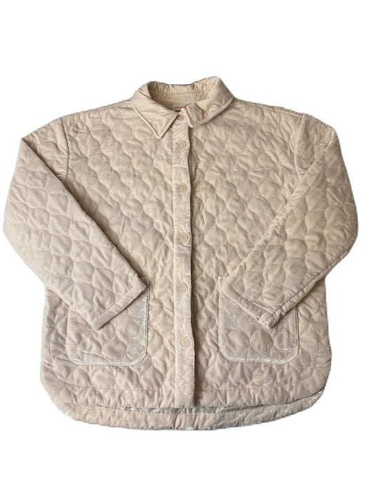 Women's Biege Quilted Button-Up Jacket - L