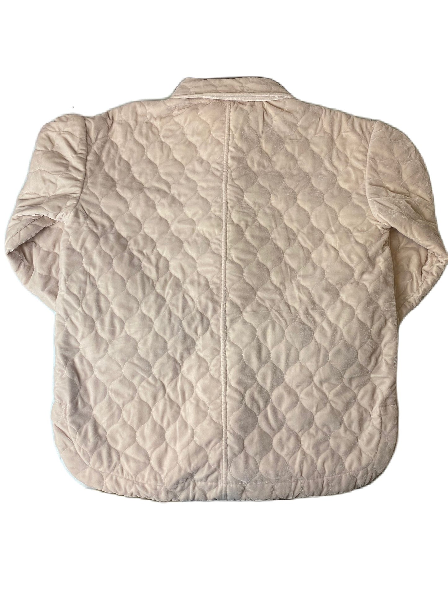 Women's Biege Quilted Button-Up Jacket - L