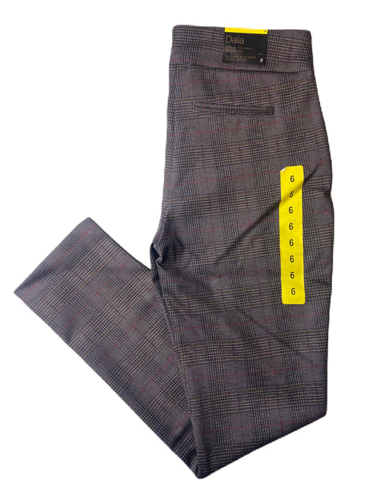 Women's Brown Plaid Dress Pants - Size 6