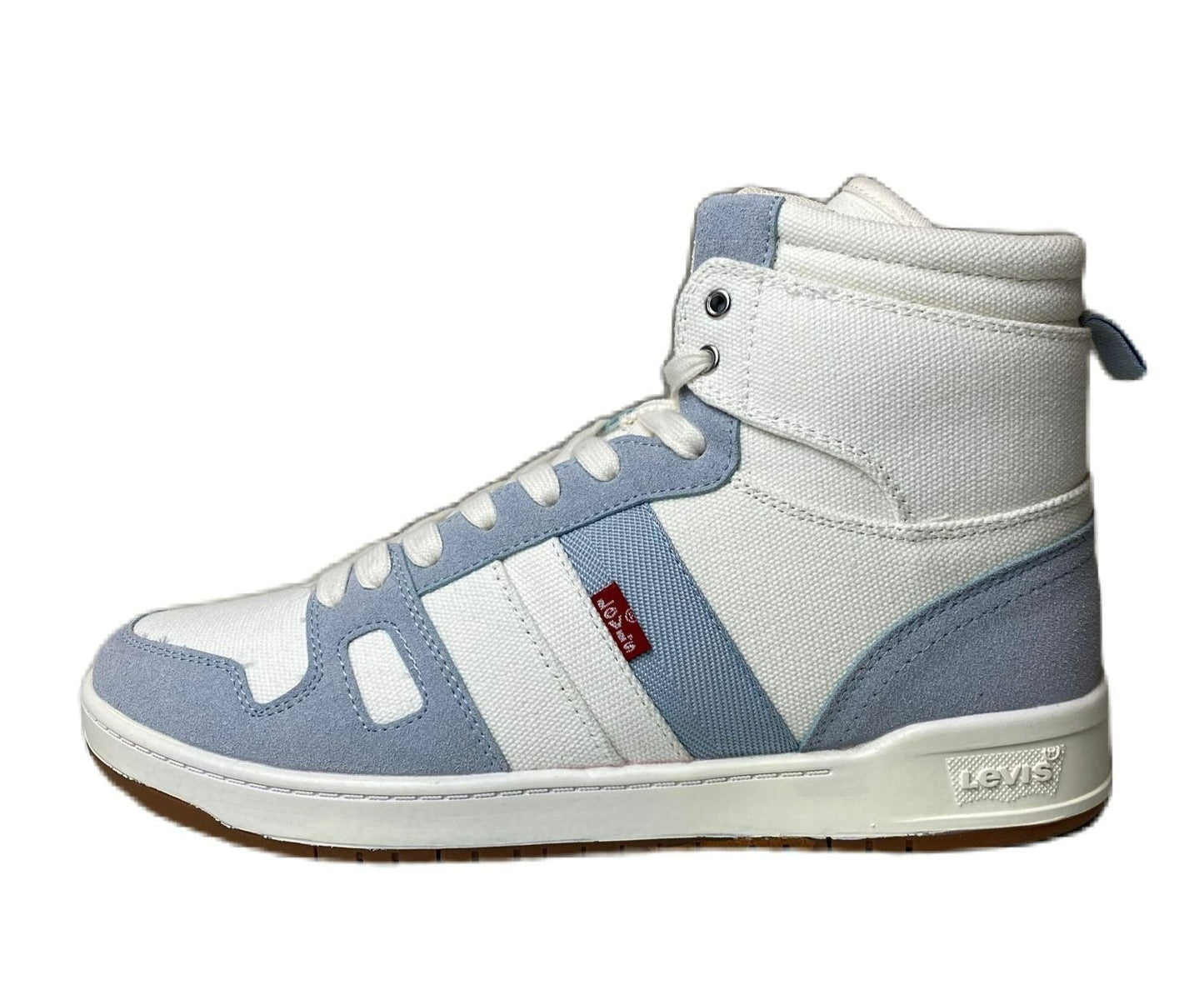 Women's White and Blue High Top Sneakers - 10