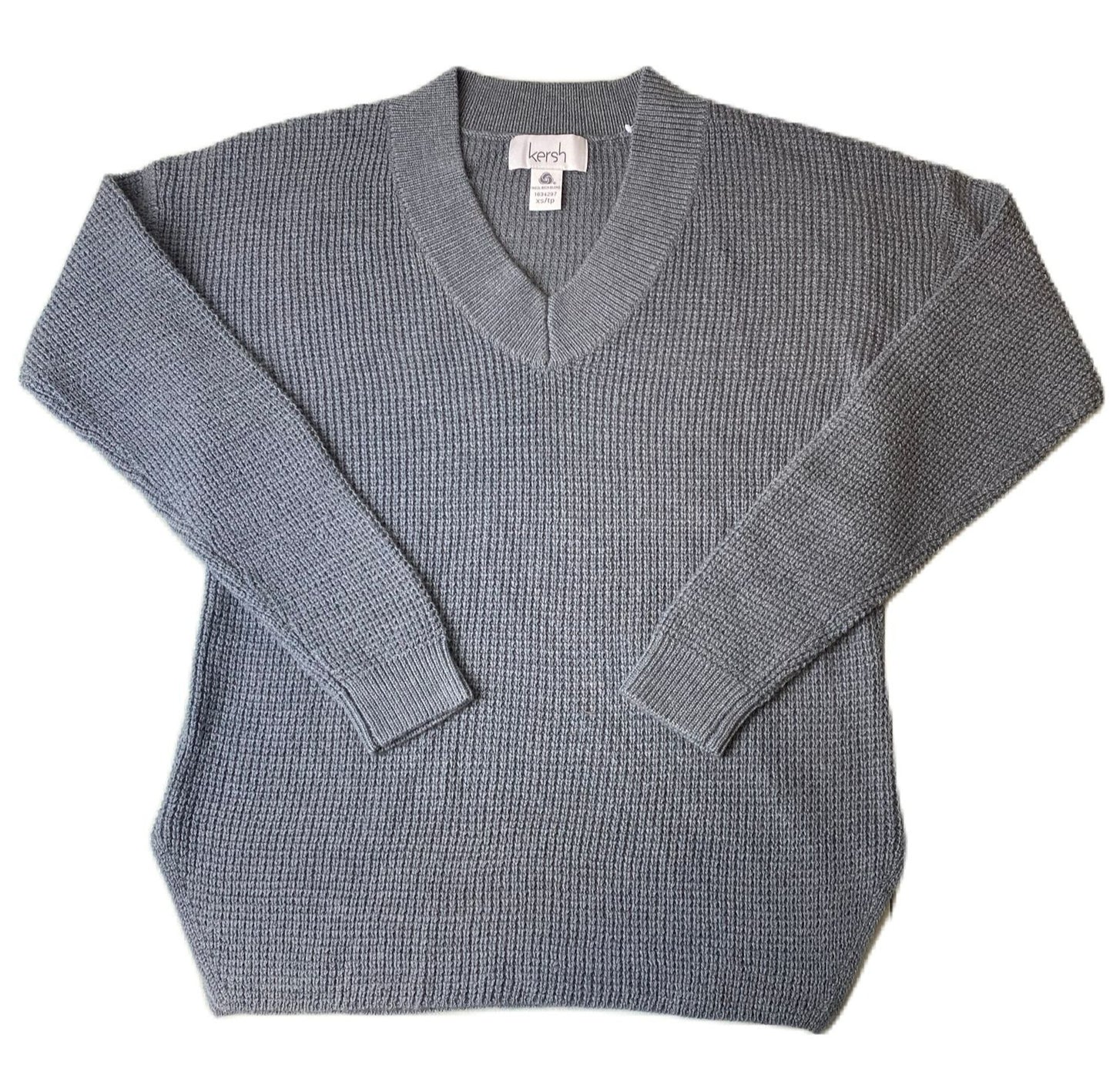 Women's Dark Grey Knitted Long Sleeve Sweater - XS