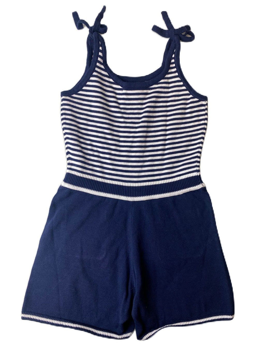 Girls Blue and White Romper - 6
