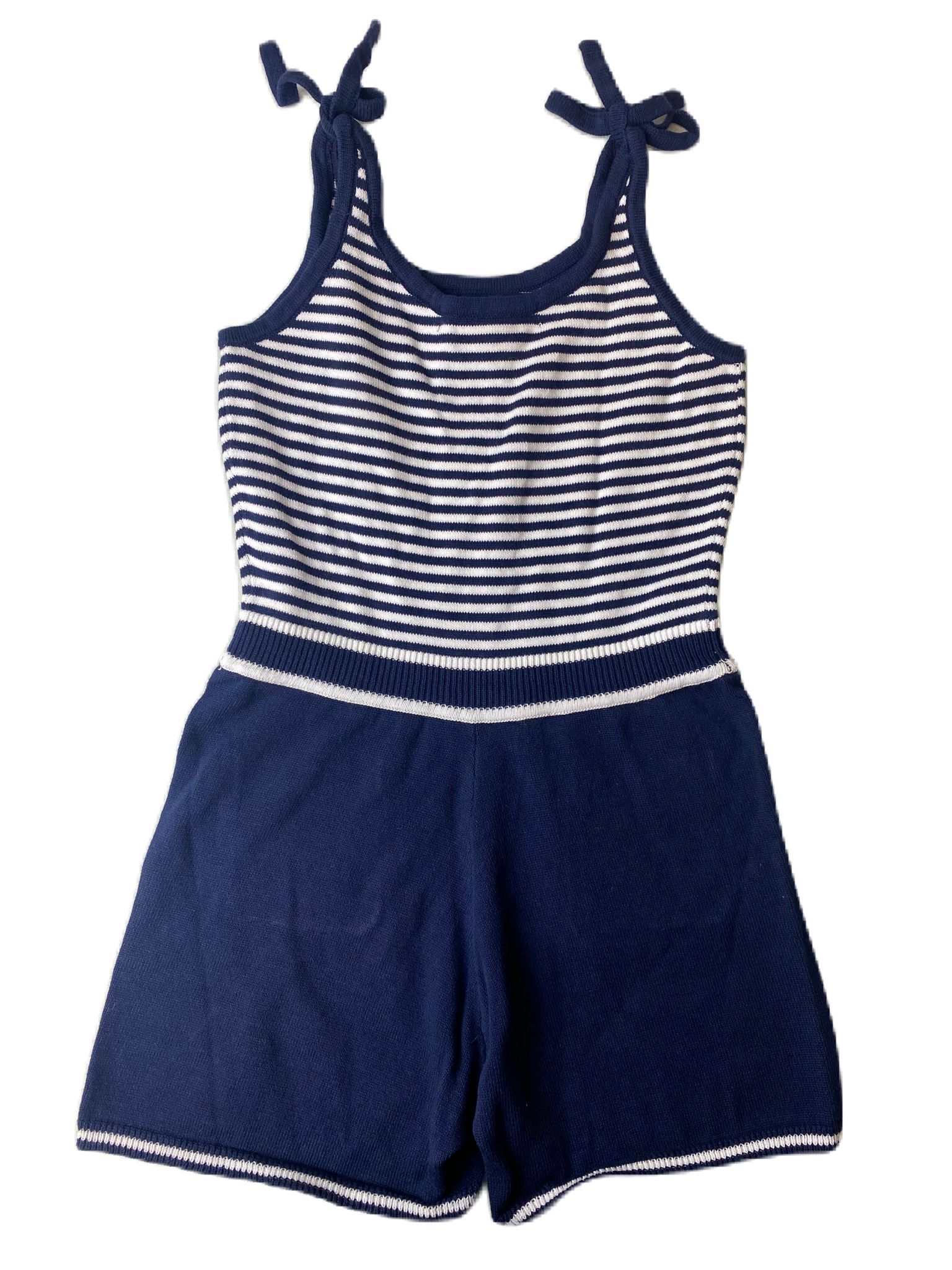 Girls Blue and White Romper - 6