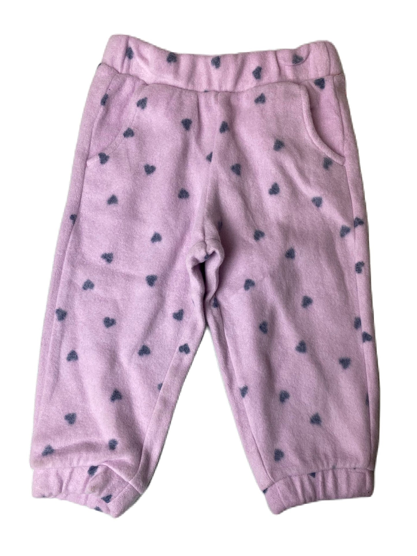 Girls Light Purple Heart Joggers - 2T