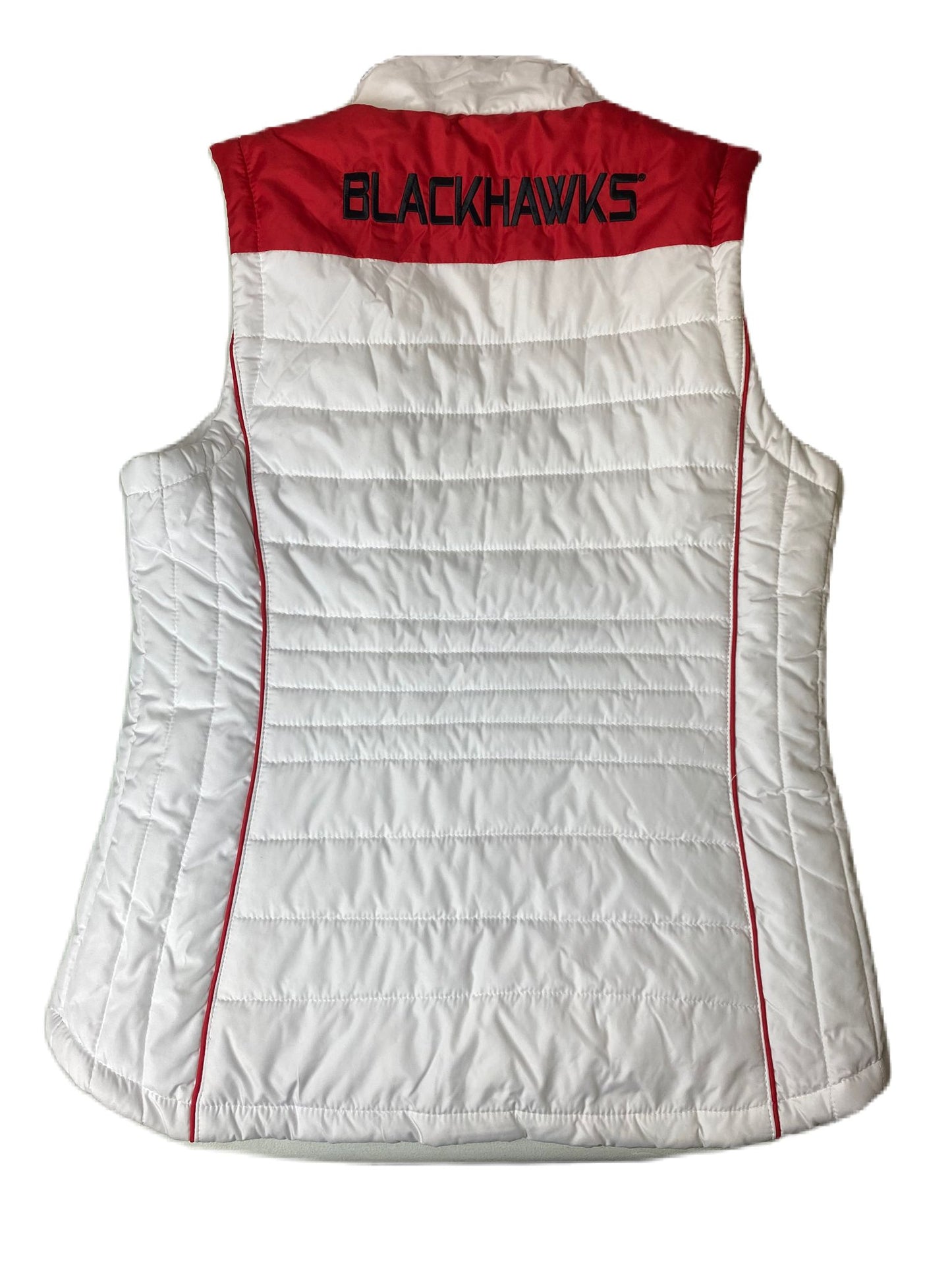 Women's White and Red Blackhawks Vest - M